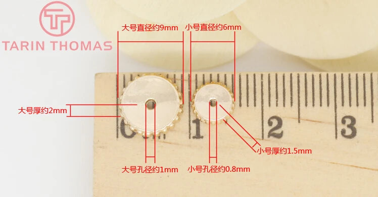 20Pcs Gold Plated Brass Spacer Beads Bracelet Beads High Quality Diy Jewelry