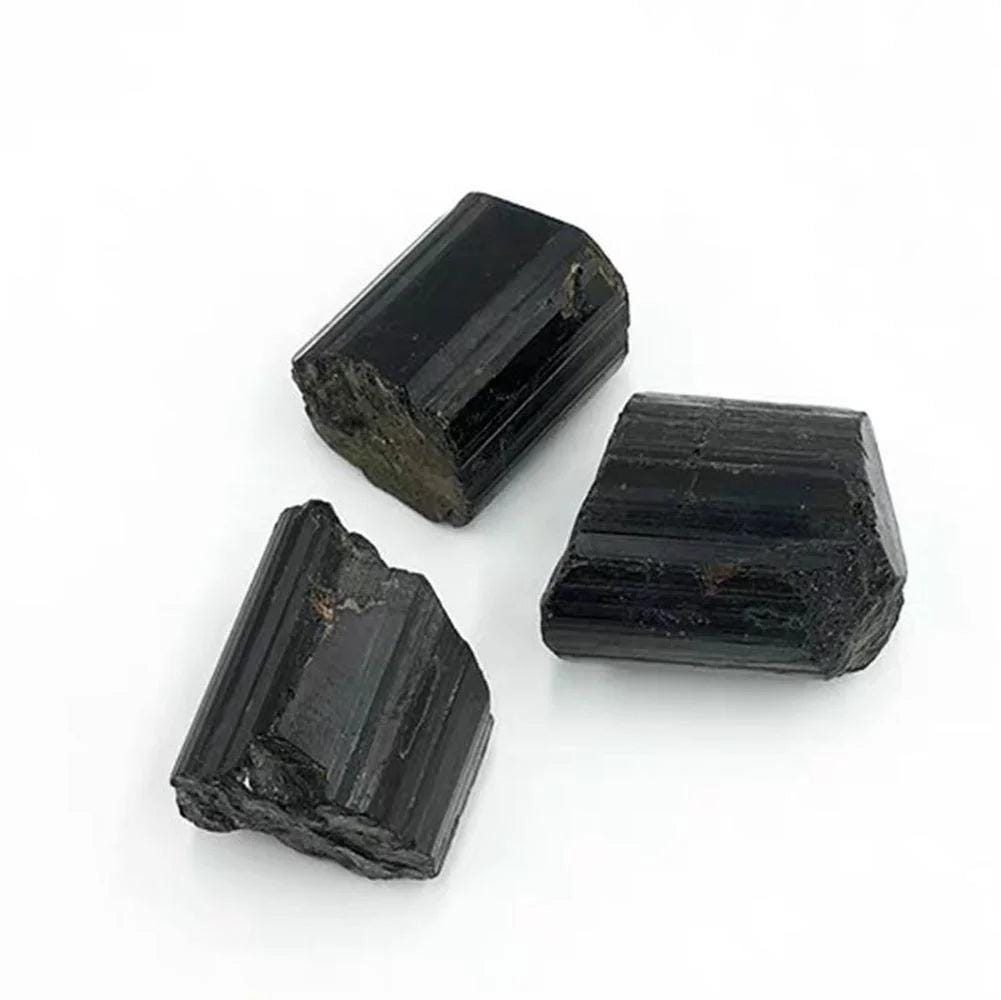 Natural black tourmaline crystal raw gemstone mineral specimen irregular crystals healing eliminate magnetism