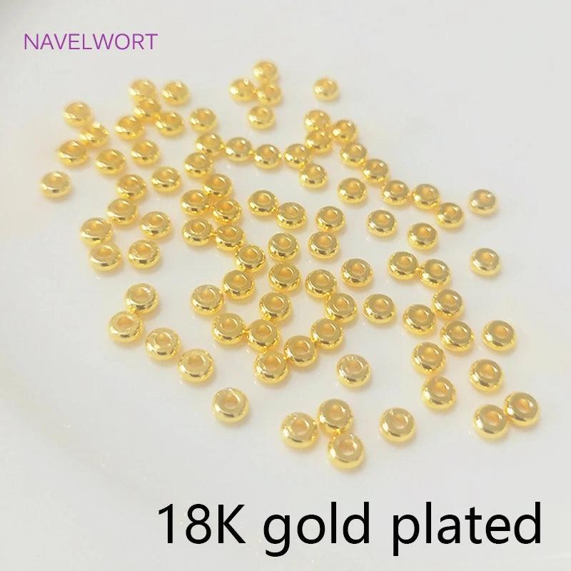 Disk Spacer Brass Beads For Jewellery Making, Beading Jewelry Fittings, DIY