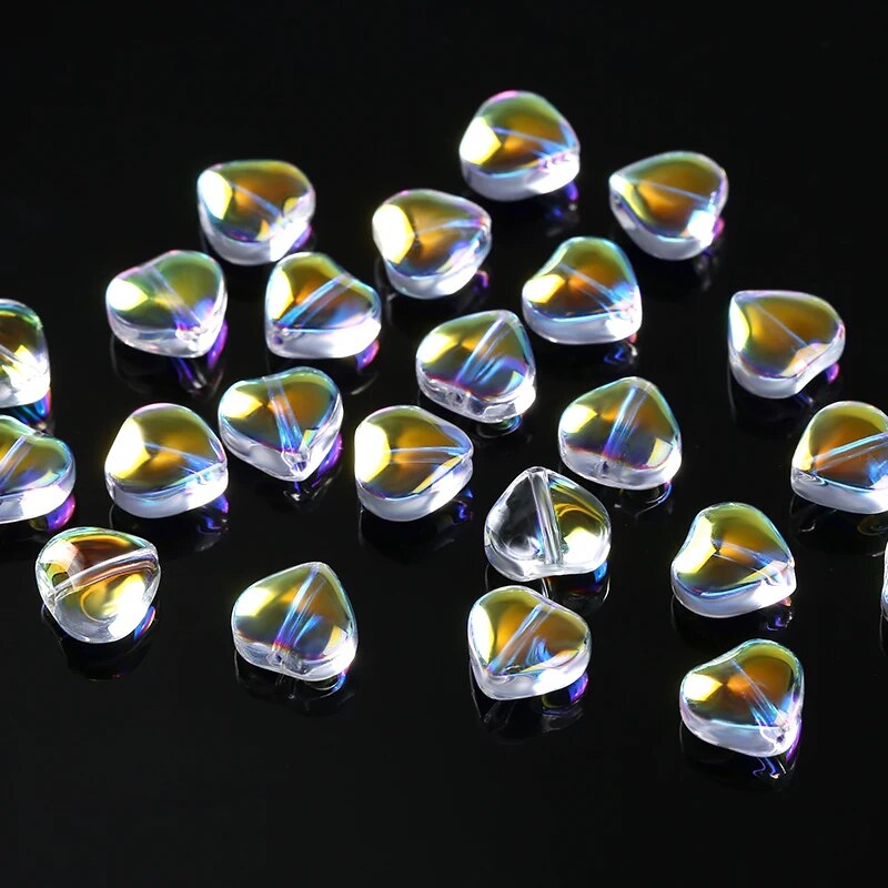 50/100PCS 8mm AB Color Crystal Beads for Jewellery Making Heart/Star Shaped Jewelry Beads DIY Bracelets Earrings Necklaces Beads