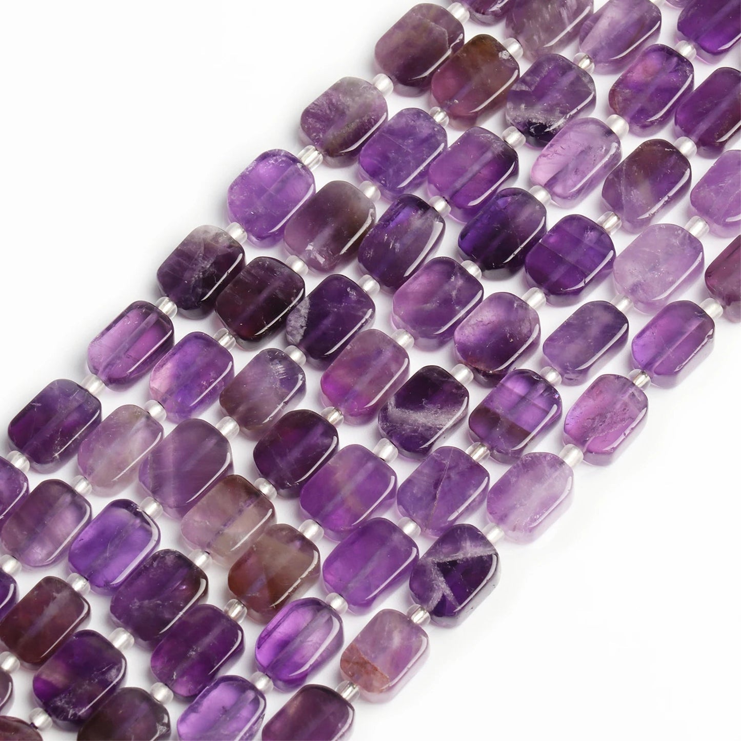 8x12mm AAA Rectangle Amethyst Beads Natural Stone