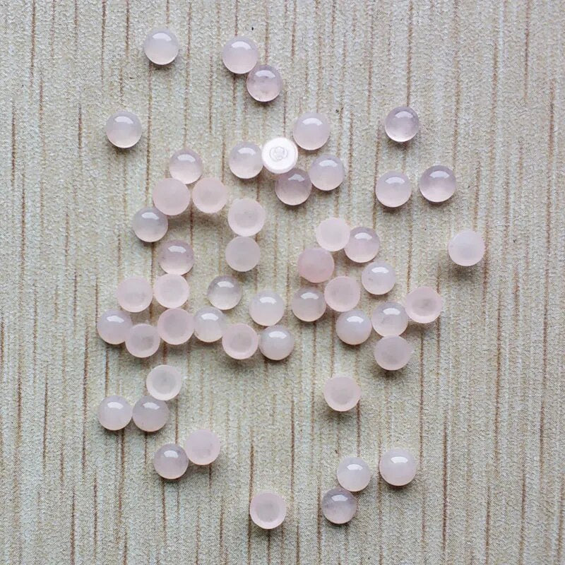 50pcs/lot natural Rose Quartz round cab cabochon beads for jewelry making 4mm