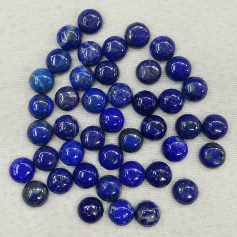 50pcs/lot Natural Lapis Lazuli round cab cabochon beads 10mm for jewelry Accessories making diy
