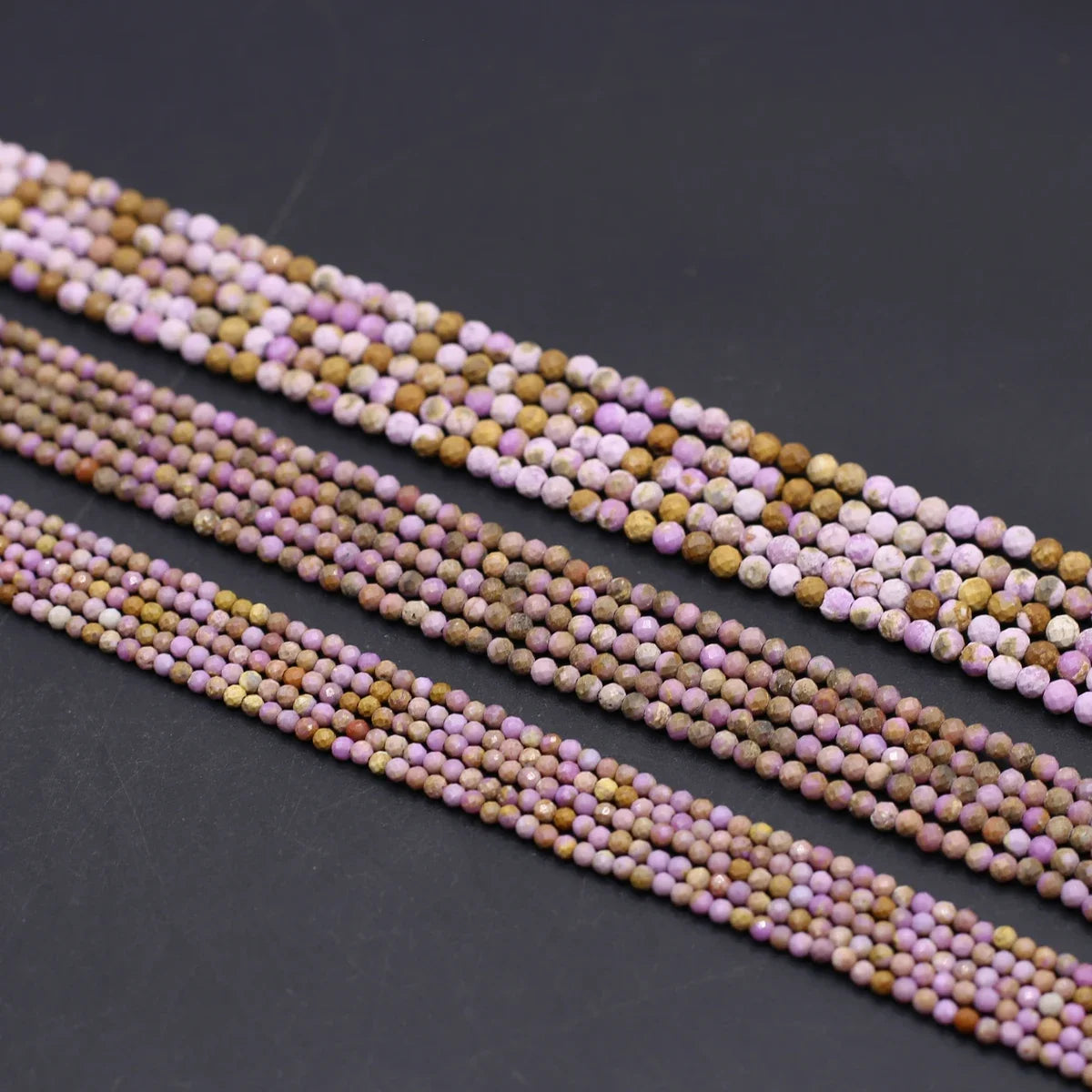 Purple Mica Lepidolite Natural Stone Round Loose Small Beads for Jewelry Making