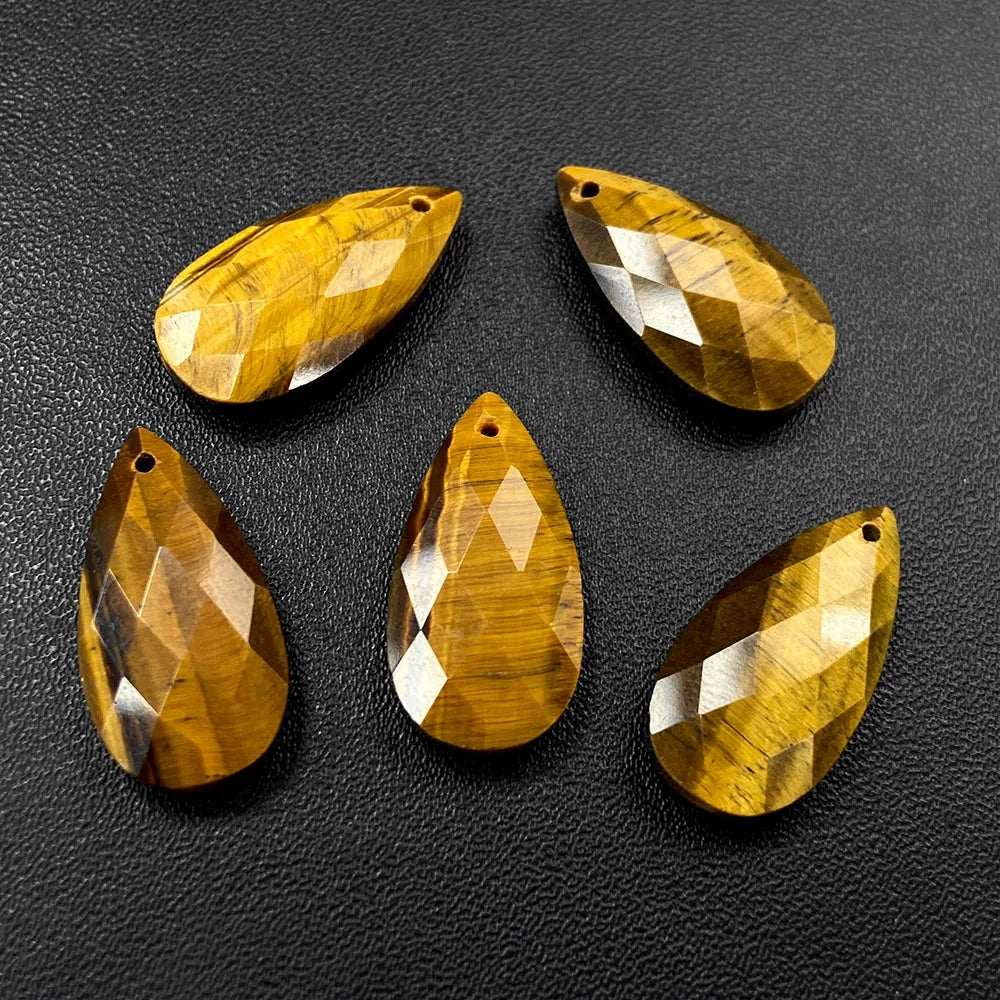 2PCS Natural Water Drop Stone 13X25mm Faceted Top Drilled Pendant Earrings Charm