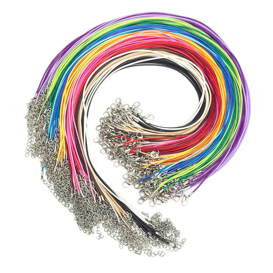 50Pcs 1.5mm 18" Necklace Cord with Clasp Bulk for Necklace Bracelet Jewelry Making