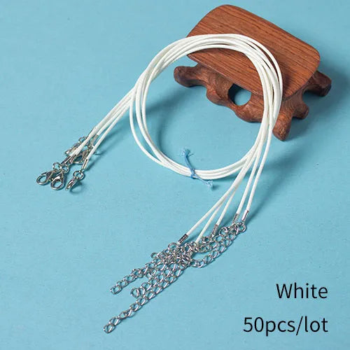 50Pcs 1.5mm 18" Necklace Cord with Clasp Bulk for Necklace Bracelet Jewelry Making