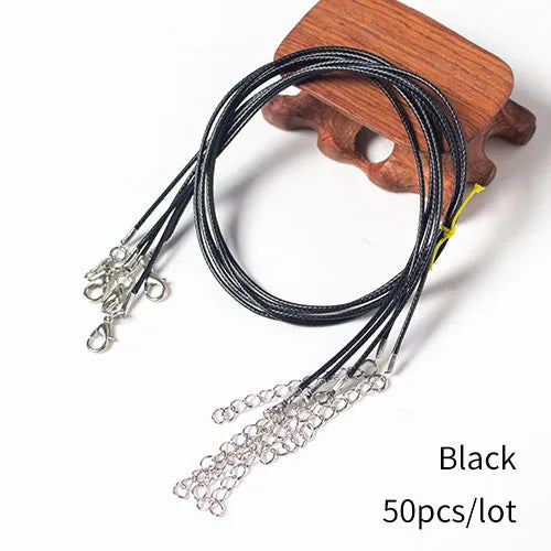 50Pcs 1.5mm 18" Necklace Cord with Clasp Bulk for Necklace Bracelet Jewelry Making