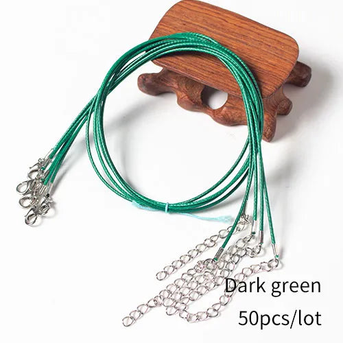 50Pcs 1.5mm 18" Necklace Cord with Clasp Bulk for Necklace Bracelet Jewelry Making