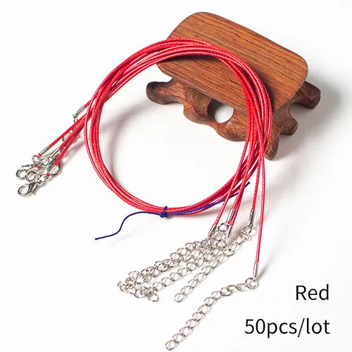 50Pcs 1.5mm 18" Necklace Cord with Clasp Bulk for Necklace Bracelet Jewelry Making