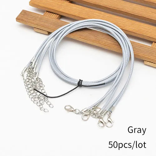 50Pcs 1.5mm 18" Necklace Cord with Clasp Bulk for Necklace Bracelet Jewelry Making