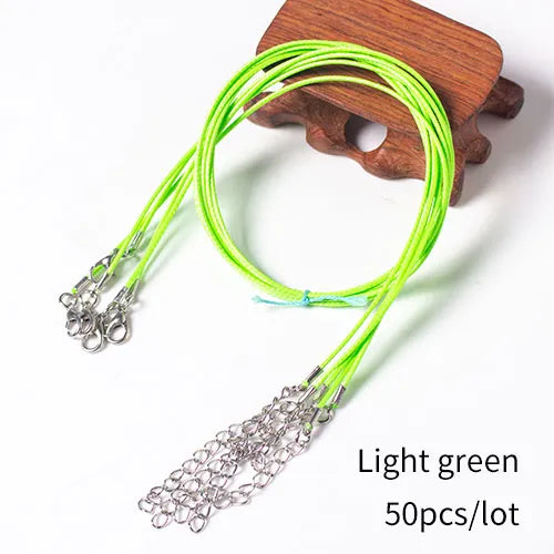 50Pcs 1.5mm 18" Necklace Cord with Clasp Bulk for Necklace Bracelet Jewelry Making