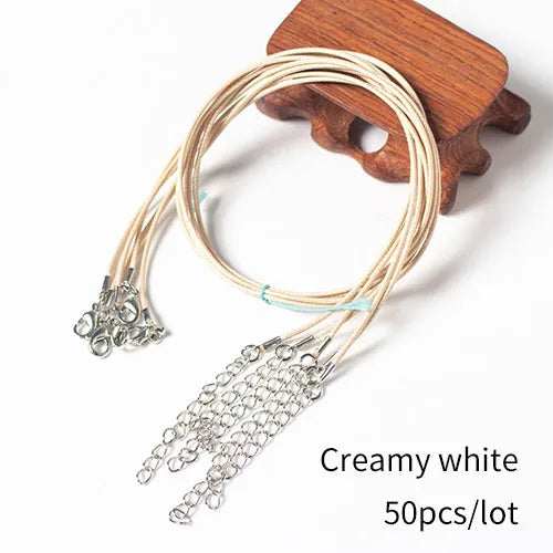 50Pcs 1.5mm 18" Necklace Cord with Clasp Bulk for Necklace Bracelet Jewelry Making
