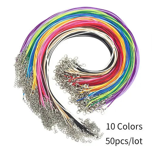 50Pcs 1.5mm 18" Necklace Cord with Clasp Bulk for Necklace Bracelet Jewelry Making