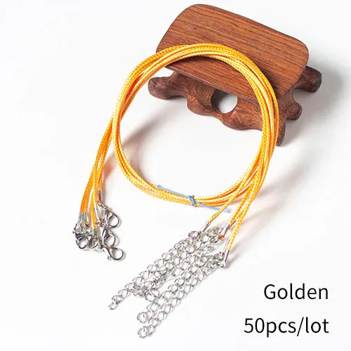 50Pcs 1.5mm 18" Necklace Cord with Clasp Bulk for Necklace Bracelet Jewelry Making