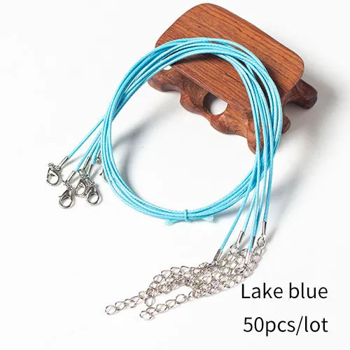 50Pcs 1.5mm 18" Necklace Cord with Clasp Bulk for Necklace Bracelet Jewelry Making