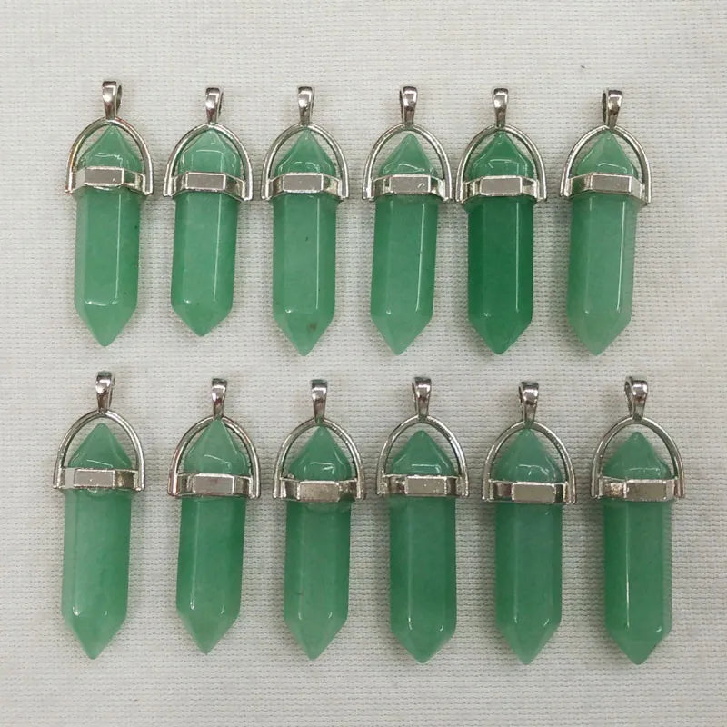 50pcs/Lot good quality mix Natural Stone pillar crystal Pendants for jewelry making necklaces
