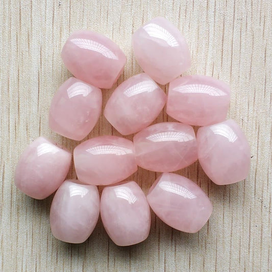 12pcs/lot  Natural Rose Quartz stone pink oval barrel shape big hole beads for bracelet jewelry making