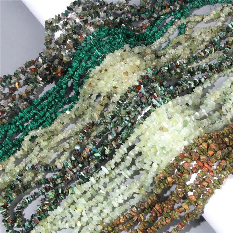 3-5mm Natural Irregular Gravel Stone Beads Amethyst Malachite Prehnite Bead For Jewelry Making  15.5" -1 Strand