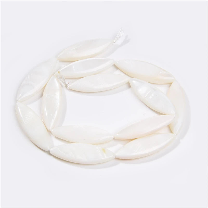 Natural Long Horse Eye Shell Beads White Spacer Loose Pearl of Mother Bead For Jewelry Making DIY - 1 strand