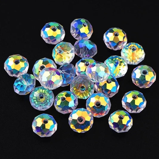 100/150PCS AB Color Crystal Rondelle Faceted Beads for DIY Bracelets Necklace Pendants Jewelry Making 4/6/8MM