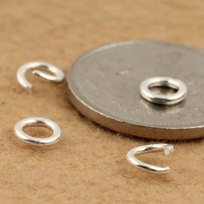 20pcs Solid 925 Sterling Silver Open Jump Rings Split Ring for Key Chains Jewelry Making Findings Accessories