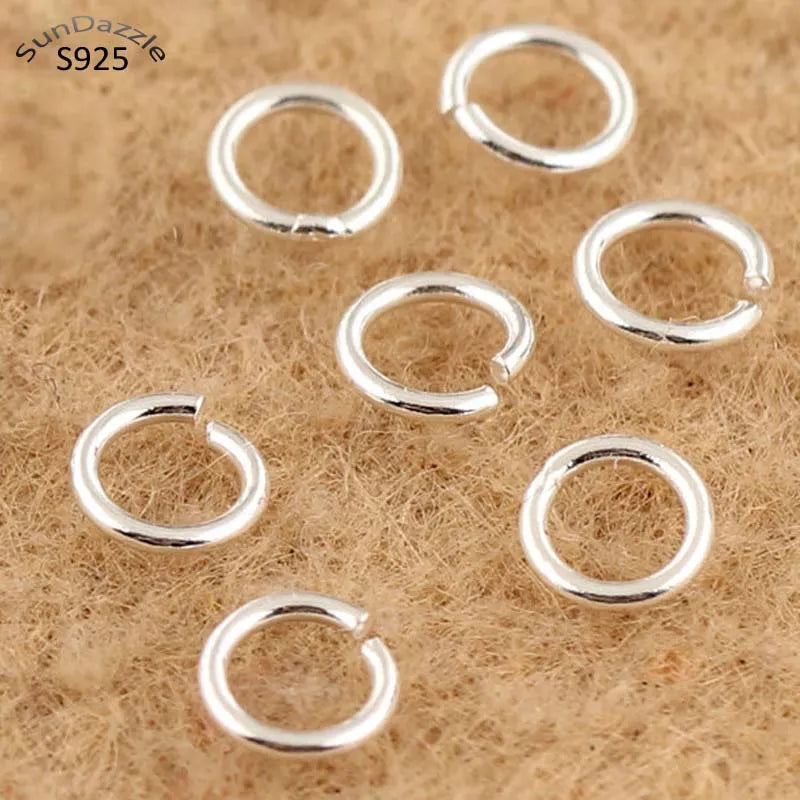 20pcs Solid 925 Sterling Silver Open Jump Rings Split Ring for Key Chains Jewelry Making Findings Accessories