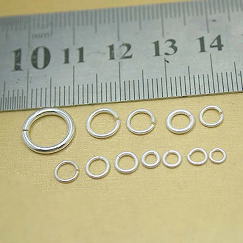 20pcs Solid 925 Sterling Silver Open Jump Rings Split Ring for Key Chains Jewelry Making Findings Accessories