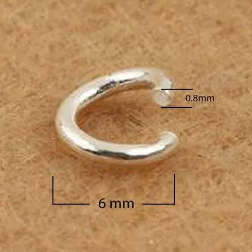 20pcs Solid 925 Sterling Silver Open Jump Rings Split Ring for Key Chains Jewelry Making Findings Accessories