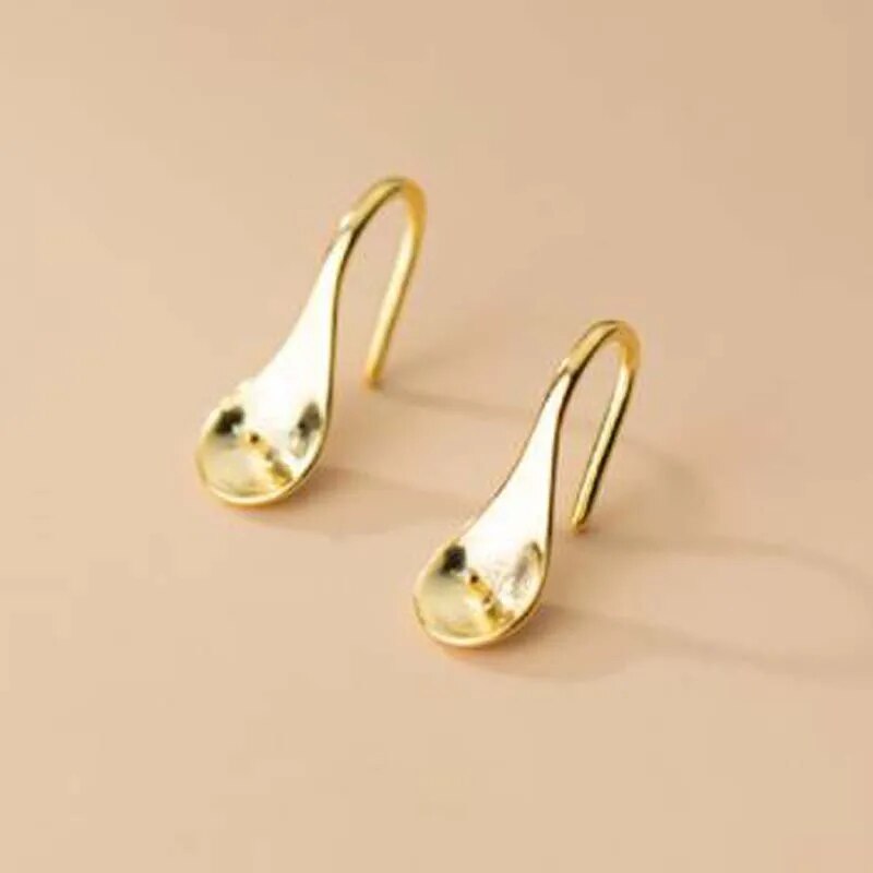 Solid 925 sterling Silver Earring Hooks Posts for Round Pearl Gem Earrings 18k Gold Jewelry Making Findings