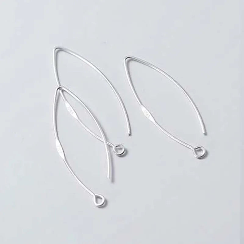 Solid 925 Sterling Silver Earring Hooks Gold Ear Wire Settings for Making Earrings 30mm