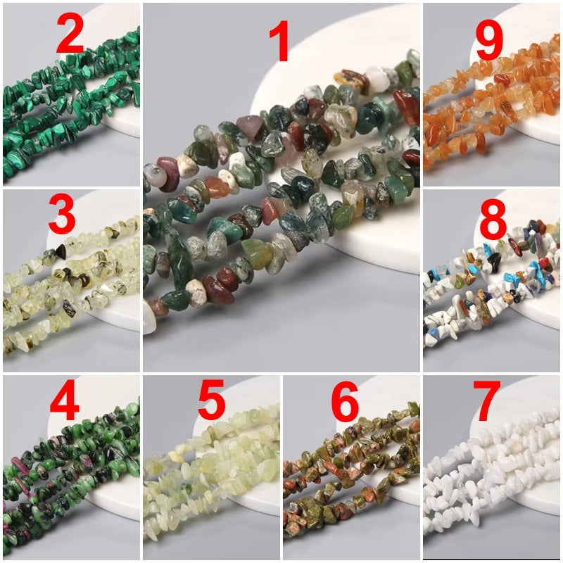 3-5mm Natural Irregular Gravel Stone Beads Amethyst Malachite Prehnite Bead For Jewelry Making  15.5" -1 Strand