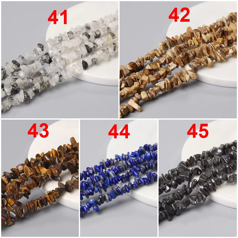 3-5mm Natural Irregular Gravel Stone Beads Amethyst Malachite Prehnite Bead For Jewelry Making  15.5" -1 Strand