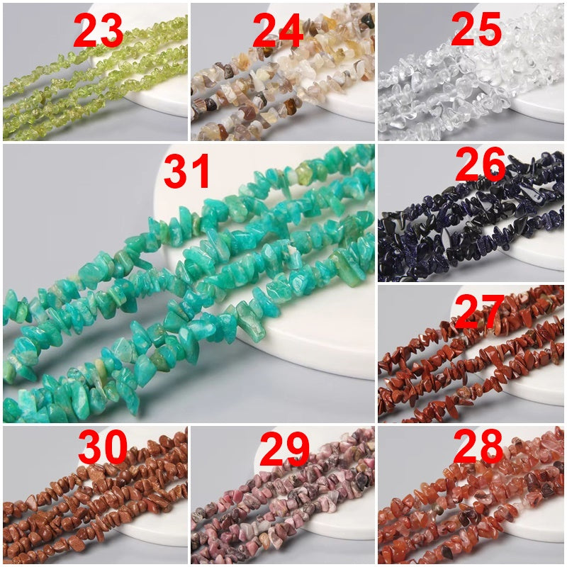 3-5mm Natural Irregular Gravel Stone Beads Amethyst Malachite Prehnite Bead For Jewelry Making  15.5" -1 Strand