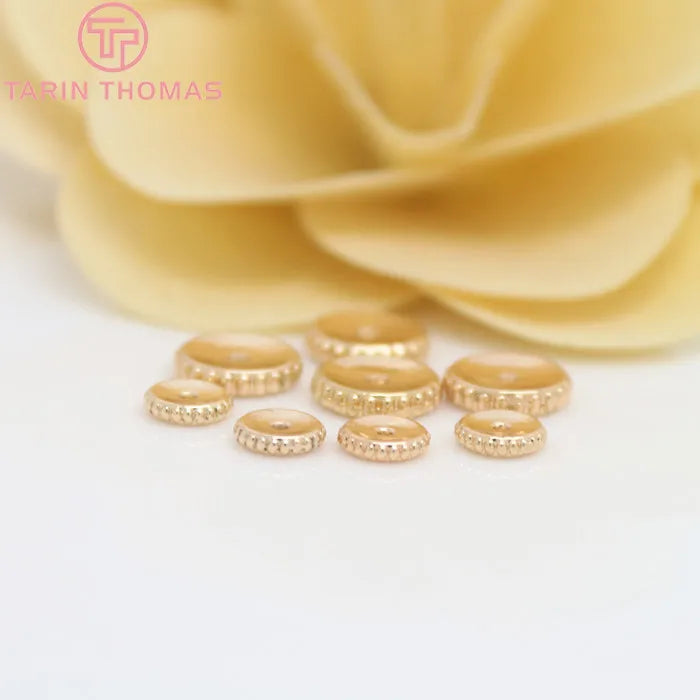 20Pcs Gold Plated Brass Spacer Beads Bracelet Beads High Quality Diy Jewelry