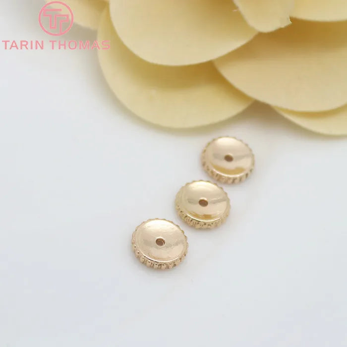 20Pcs Gold Plated Brass Spacer Beads Bracelet Beads High Quality Diy Jewelry