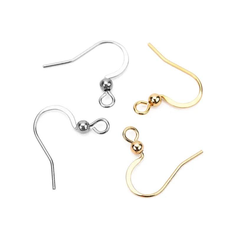 50pcs Stainless Steel Hypoallergenic Earring Hooks 17*20mm Gold Plated Earring French Hooks