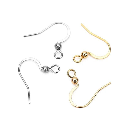 50pcs Stainless Steel Hypoallergenic Earring Hooks 17*20mm Gold Plated Earring French Hooks