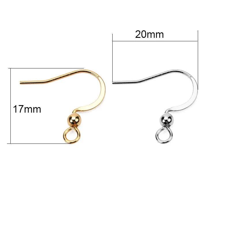 50pcs Stainless Steel Hypoallergenic Earring Hooks 17*20mm Gold Plated Earring French Hooks