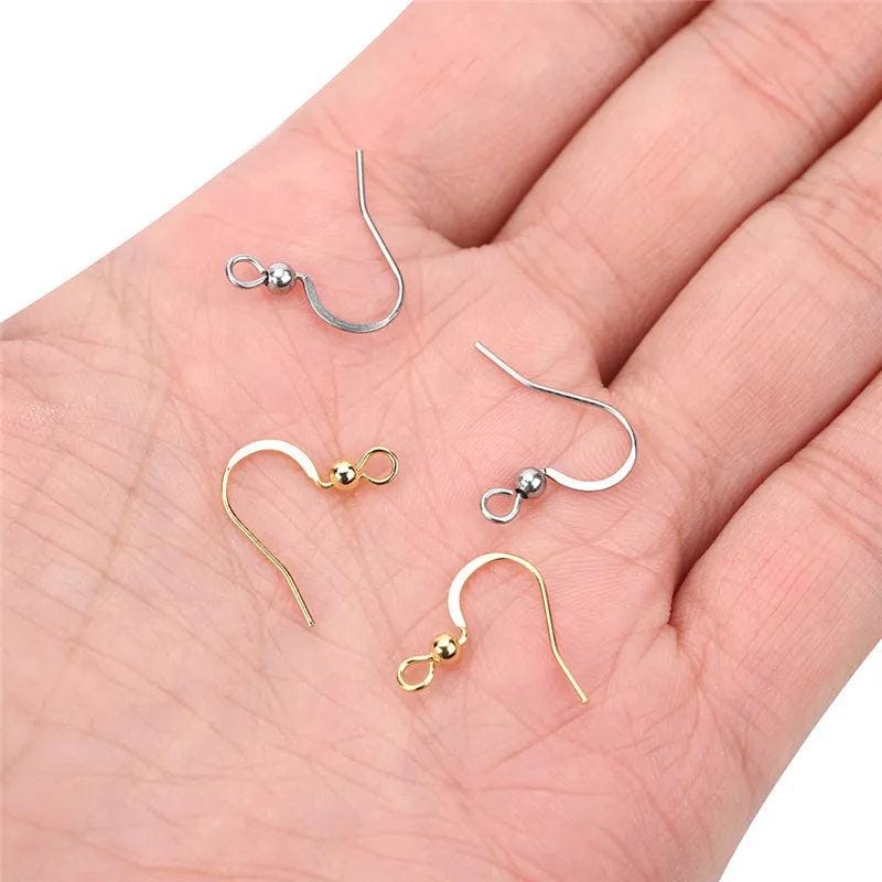 50pcs Stainless Steel Hypoallergenic Earring Hooks 17*20mm Gold Plated Earring French Hooks