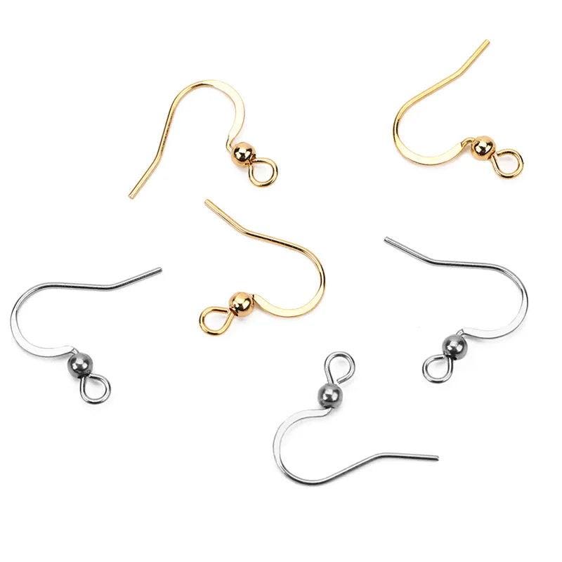 50pcs Stainless Steel Hypoallergenic Earring Hooks 17*20mm Gold Plated Earring French Hooks