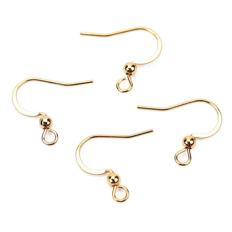 50pcs Stainless Steel Hypoallergenic Earring Hooks 17*20mm Gold Plated Earring French Hooks
