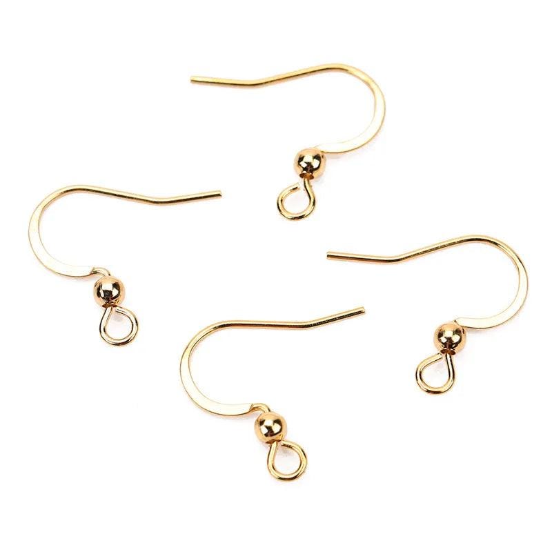50pcs Stainless Steel Hypoallergenic Earring Hooks 17*20mm Gold Plated Earring French Hooks