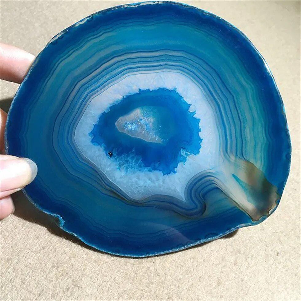 12-20CM Large Crystal AGATE SLAB Geode Slice Mineral Coaster Healing Reiki Decoration