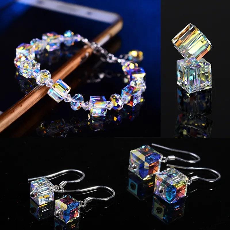 50/100pcs 4/6/8mm crystal beads ab colorful cube beads for jewelry making glass beads diy bracelet earrings necklace