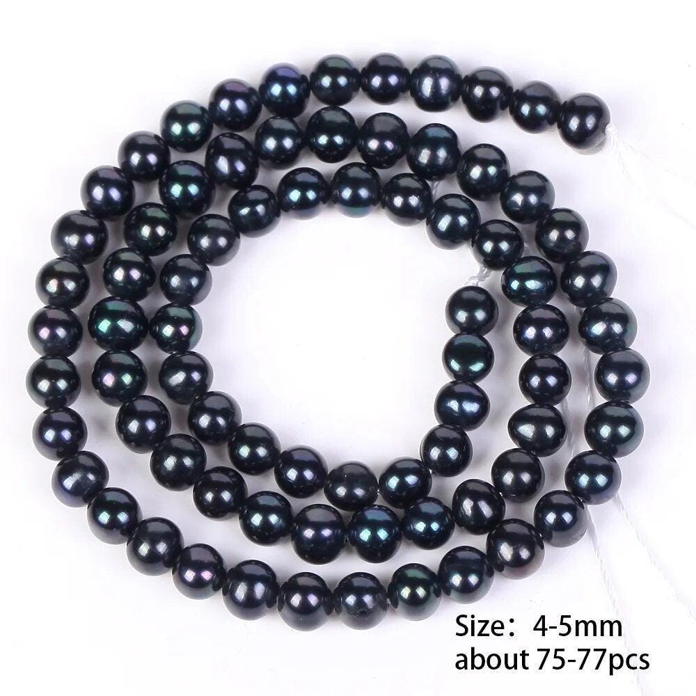 Black freshwater pearls high quality dyeing nearly round for jewelry making