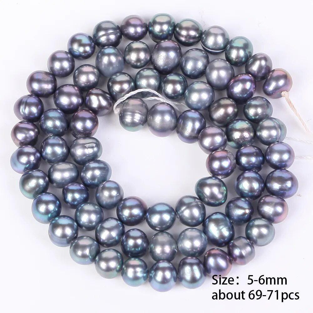 Black freshwater pearls high quality dyeing nearly round for jewelry making