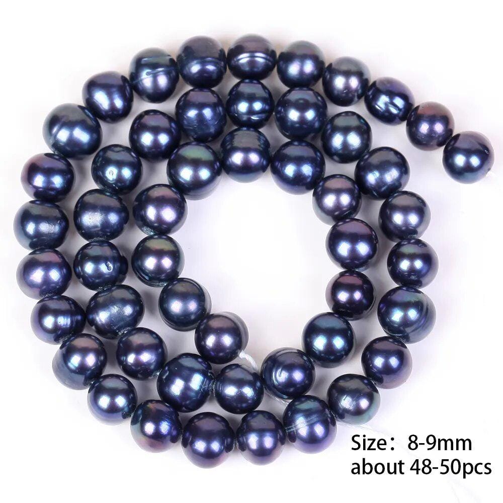 Black freshwater pearls high quality dyeing nearly round for jewelry making