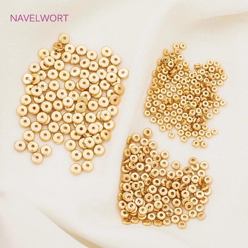 Disk Spacer Brass Beads For Jewellery Making, Beading Jewelry Fittings, DIY