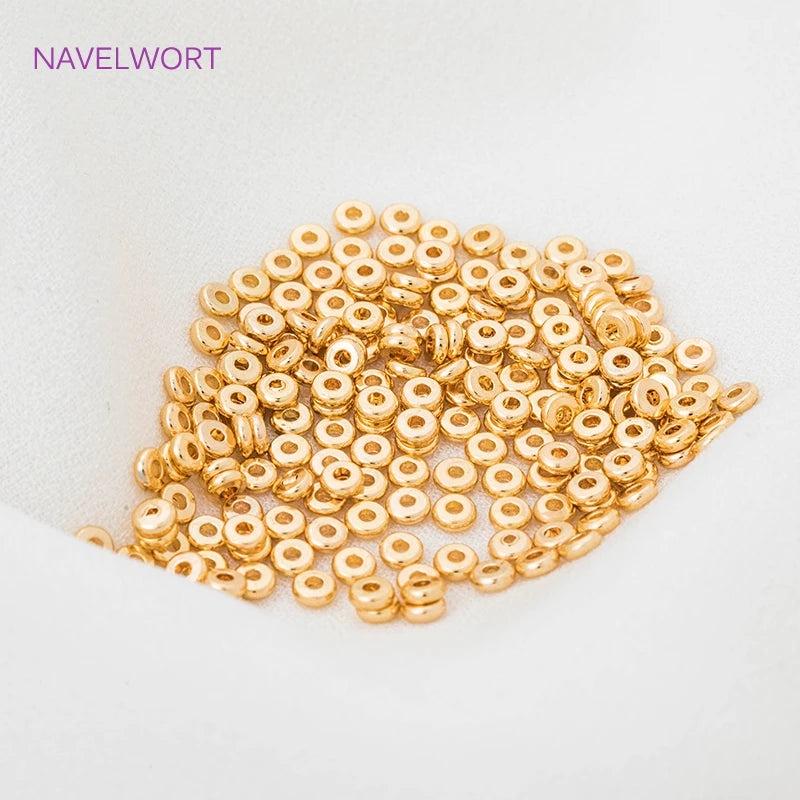 Disk Spacer Brass Beads For Jewellery Making, Beading Jewelry Fittings, DIY